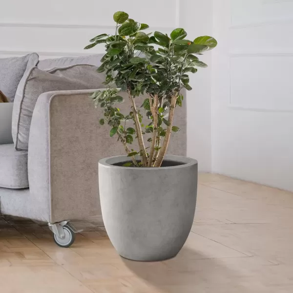 imageKante 20quot165quot134quot Dia Round Concrete Planters Set of 3 Outdoor Indoor Modern Decorative Plant Pots with Drainage Hole ampamp Rubber Plug for Home ampamp Garden Pure WhiteNatural Concrete