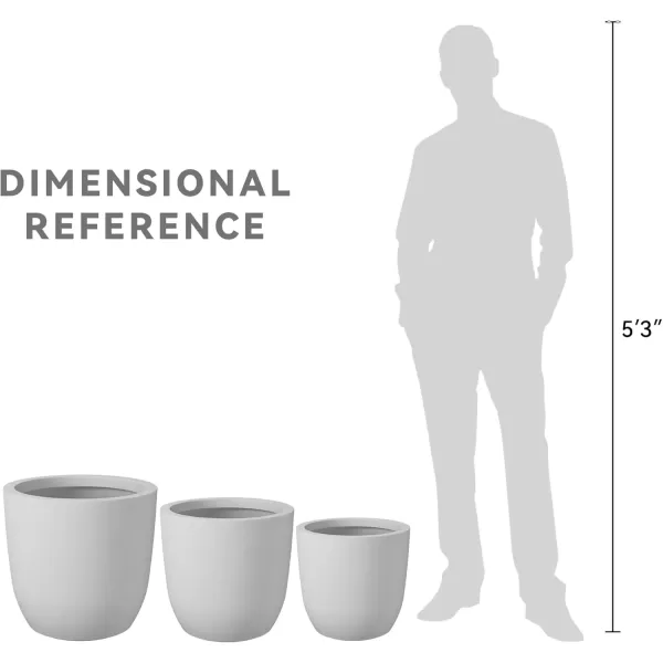 imageKante 20quot165quot134quot Dia Round Concrete Planters Set of 3 Outdoor Indoor Modern Decorative Plant Pots with Drainage Hole ampamp Rubber Plug for Home ampamp Garden Pure WhiteNatural Concrete