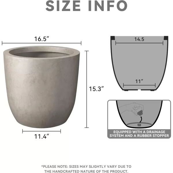 imageKante 20quot165quot134quot Dia Round Concrete Planters Set of 3 Outdoor Indoor Modern Decorative Plant Pots with Drainage Hole ampamp Rubber Plug for Home ampamp Garden Pure WhiteWeathered Concrete