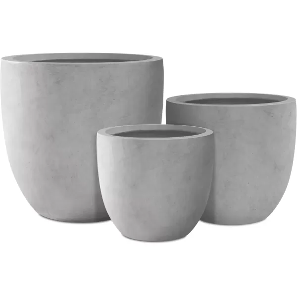imageKante 20quot165quot134quot Dia Round Concrete Planters Set of 3 Outdoor Indoor Modern Decorative Plant Pots with Drainage Hole ampamp Rubber Plug for Home ampamp Garden Pure WhiteNatural Concrete