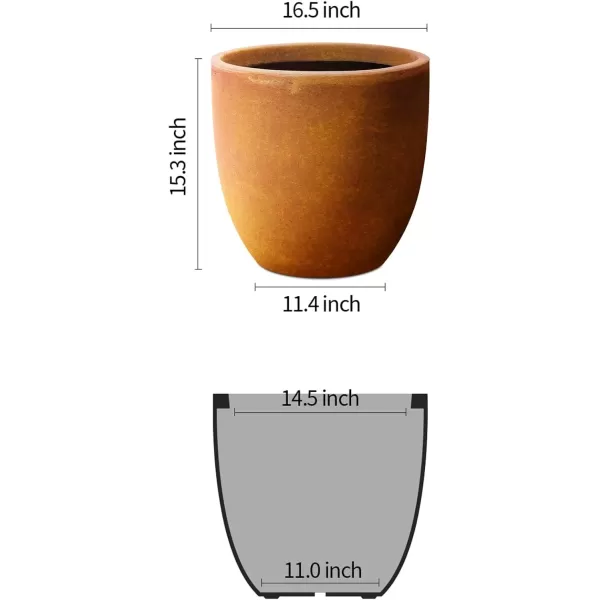 imageKante 20quot165quot134quot Dia Round Concrete Planters Set of 3 Outdoor Indoor Modern Decorative Plant Pots with Drainage Hole ampamp Rubber Plug for Home ampamp Garden Pure WhiteIron Oxide