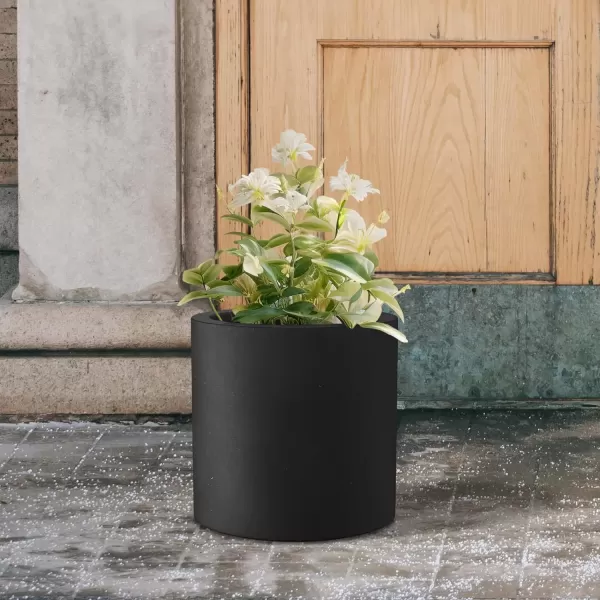imageKante RC0119ABCC80011 Set of 3 Lightweight Concrete Modern Cylinder Outdoor Planters 158 129 and 98 Inch Diameter Pure WhiteBlack