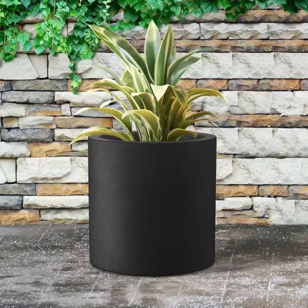 imageKante RC0119ABCC80011 Set of 3 Lightweight Concrete Modern Cylinder Outdoor Planters 158 129 and 98 Inch Diameter Pure WhiteBlack