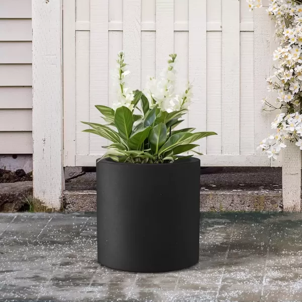 imageKante RC0119ABCC80011 Set of 3 Lightweight Concrete Modern Cylinder Outdoor Planters 158 129 and 98 Inch Diameter Pure WhiteBlack
