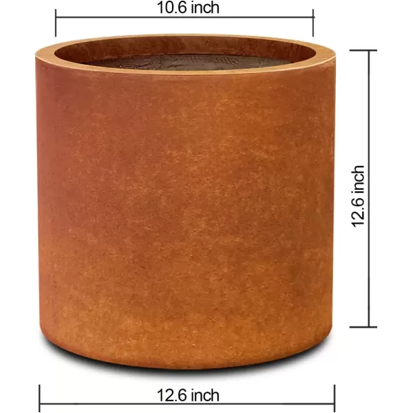 imageKante RC0119ABCC80011 Set of 3 Lightweight Concrete Modern Cylinder Outdoor Planters 158 129 and 98 Inch Diameter Pure WhiteIron Oxide