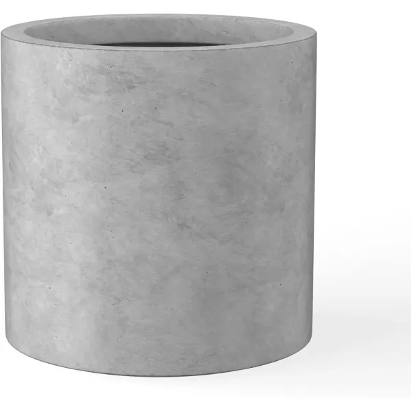 imageKante RC0119ABCC80011 Set of 3 Lightweight Concrete Modern Cylinder Outdoor Planters 158 129 and 98 Inch Diameter Pure WhiteNatural Concrete