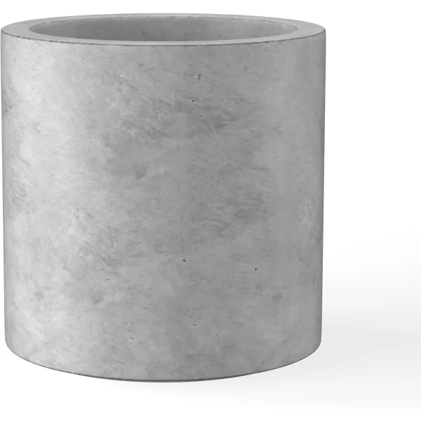 imageKante RC0119ABCC80011 Set of 3 Lightweight Concrete Modern Cylinder Outdoor Planters 158 129 and 98 Inch Diameter Pure WhiteNatural Concrete