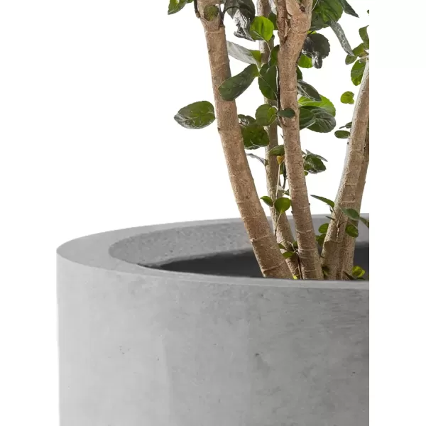 imageKante RC0119ABCC80011 Set of 3 Lightweight Concrete Modern Cylinder Outdoor Planters 158 129 and 98 Inch Diameter Pure WhiteNatural Concrete