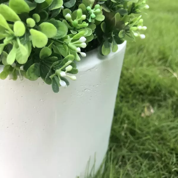 imageKante RC0119ABCC80011 Set of 3 Lightweight Concrete Modern Cylinder Outdoor Planters 158 129 and 98 Inch Diameter Pure WhitePure White