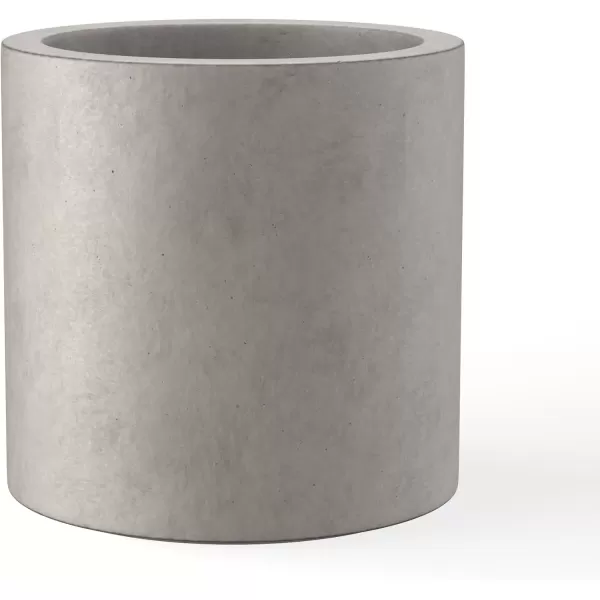 imageKante RC0119ABCC80011 Set of 3 Lightweight Concrete Modern Cylinder Outdoor Planters 158 129 and 98 Inch Diameter Pure WhiteWeathered Concrete