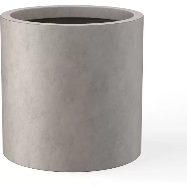 imageKante RC0119ABCC80011 Set of 3 Lightweight Concrete Modern Cylinder Outdoor Planters 158 129 and 98 Inch Diameter Pure WhiteWeathered Concrete