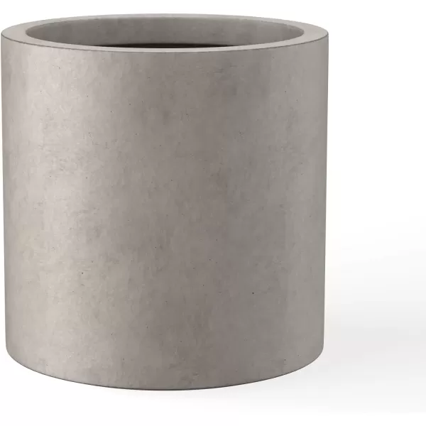 imageKante RC0119ABCC80011 Set of 3 Lightweight Concrete Modern Cylinder Outdoor Planters 158 129 and 98 Inch Diameter Pure WhiteWeathered Concrete