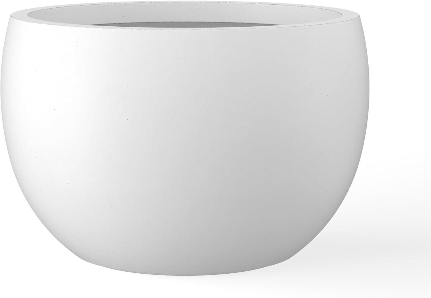 imageKante 199quot Dia Round Concrete Planter OutdoorIndoor Large Bowl Plant Pots with Drainage Hole and Rubber Plug for Garden Patio Balcony Home Pure WhiteNatural Concrete