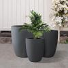 imageKante 181quot205quot224quot H Tall Round Concrete Planters Set of 3 Outdoor Indoor Modern Decorative Plant Pots with Drainage Hole ampamp Rubber Plug for Home ampamp Garden Pure WhiteCharcoal