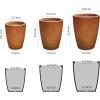 imageKante 181quot205quot224quot H Tall Round Concrete Planters Set of 3 Outdoor Indoor Modern Decorative Plant Pots with Drainage Hole ampamp Rubber Plug for Home ampamp Garden Pure WhiteIron Oxide