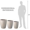 imageKante 181quot205quot224quot H Tall Round Concrete Planters Set of 3 Outdoor Indoor Modern Decorative Plant Pots with Drainage Hole ampamp Rubber Plug for Home ampamp Garden Pure WhiteWeathered Concrete
