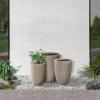 imageKante 181quot205quot224quot H Tall Round Concrete Planters Set of 3 Outdoor Indoor Modern Decorative Plant Pots with Drainage Hole ampamp Rubber Plug for Home ampamp Garden Pure WhiteWeathered Concrete