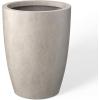 imageKante 181quot205quot224quot H Tall Round Concrete Planters Set of 3 Outdoor Indoor Modern Decorative Plant Pots with Drainage Hole ampamp Rubber Plug for Home ampamp Garden Pure WhiteWeathered Concrete