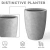 imageKante 181quot205quot224quot H Tall Round Concrete Planters Set of 3 Outdoor Indoor Modern Decorative Plant Pots with Drainage Hole ampamp Rubber Plug for Home ampamp Garden Pure WhiteNatural Concrete