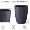 imageKante 181quot205quot224quot H Tall Round Concrete Planters Set of 3 Outdoor Indoor Modern Decorative Plant Pots with Drainage Hole ampamp Rubber Plug for Home ampamp Garden Pure WhiteCharcoal