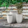 imageKante 181quot205quot224quot H Tall Round Concrete Planters Set of 3 Outdoor Indoor Modern Decorative Plant Pots with Drainage Hole ampamp Rubber Plug for Home ampamp Garden Pure WhitePure White