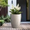 imageKante 181quot205quot224quot H Tall Round Concrete Planters Set of 3 Outdoor Indoor Modern Decorative Plant Pots with Drainage Hole ampamp Rubber Plug for Home ampamp Garden Pure WhiteWeathered Concrete