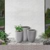 imageKante 181quot205quot224quot H Tall Round Concrete Planters Set of 3 Outdoor Indoor Modern Decorative Plant Pots with Drainage Hole ampamp Rubber Plug for Home ampamp Garden Pure WhiteNatural Concrete