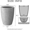 imageKante 181quot205quot224quot H Tall Round Concrete Planters Set of 3 Outdoor Indoor Modern Decorative Plant Pots with Drainage Hole ampamp Rubber Plug for Home ampamp Garden Pure WhiteNatural Concrete