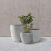 imageKante 18quot14quot10quot Dia Concrete Round Planters Set of 3 Outdoor Indoor Large Planter Pots with Drainage Hole and Rubber Plug for Home Patio Garden Pure WhiteNatural Concrete