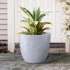 imageKante 18quot14quot10quot Dia Concrete Round Planters Set of 3 Outdoor Indoor Large Planter Pots with Drainage Hole and Rubber Plug for Home Patio Garden Pure WhiteSlate Gray
