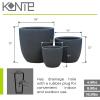 imageKante 18quot14quot10quot Dia Concrete Round Planters Set of 3 Outdoor Indoor Large Planter Pots with Drainage Hole and Rubber Plug for Home Patio Garden Pure WhiteCharcoal
