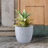imageKante 18quot14quot10quot Dia Concrete Round Planters Set of 3 Outdoor Indoor Large Planter Pots with Drainage Hole and Rubber Plug for Home Patio Garden Pure WhiteSlate Gray