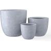 imageKante 18quot14quot10quot Dia Concrete Round Planters Set of 3 Outdoor Indoor Large Planter Pots with Drainage Hole and Rubber Plug for Home Patio Garden Pure WhiteSlate Gray