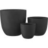 imageKante 18quot14quot10quot Dia Concrete Round Planters Set of 3 Outdoor Indoor Large Planter Pots with Drainage Hole and Rubber Plug for Home Patio Garden Pure WhiteBlack