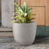 imageKante 18quot14quot10quot Dia Concrete Round Planters Set of 3 Outdoor Indoor Large Planter Pots with Drainage Hole and Rubber Plug for Home Patio Garden Pure WhiteWeathered Concrete