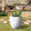 imageKante 18quot14quot10quot Dia Concrete Round Planters Set of 3 Outdoor Indoor Large Planter Pots with Drainage Hole and Rubber Plug for Home Patio Garden Pure WhitePure White