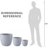 imageKante 18quot14quot10quot Dia Concrete Round Planters Set of 3 Outdoor Indoor Large Planter Pots with Drainage Hole and Rubber Plug for Home Patio Garden Pure WhiteGray