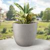 imageKante 18quot14quot10quot Dia Concrete Round Planters Set of 3 Outdoor Indoor Large Planter Pots with Drainage Hole and Rubber Plug for Home Patio Garden Pure WhiteBuff Concrete