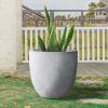 imageKante 18quot14quot10quot Dia Concrete Round Planters Set of 3 Outdoor Indoor Large Planter Pots with Drainage Hole and Rubber Plug for Home Patio Garden Pure WhiteSlate Gray