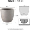 imageKante 18quot14quot10quot Dia Concrete Round Planters Set of 3 Outdoor Indoor Large Planter Pots with Drainage Hole and Rubber Plug for Home Patio Garden Pure WhiteWeathered Concrete