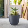 imageKante 18quot14quot10quot Dia Concrete Round Planters Set of 3 Outdoor Indoor Large Planter Pots with Drainage Hole and Rubber Plug for Home Patio Garden Pure WhiteDark Gray