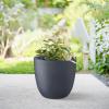 imageKante 18quot14quot10quot Dia Concrete Round Planters Set of 3 Outdoor Indoor Large Planter Pots with Drainage Hole and Rubber Plug for Home Patio Garden Pure WhiteDark Gray