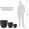 imageKante 18quot14quot10quot Dia Concrete Round Planters Set of 3 Outdoor Indoor Large Planter Pots with Drainage Hole and Rubber Plug for Home Patio Garden Pure WhiteBlack