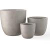 imageKante 18quot14quot10quot Dia Concrete Round Planters Set of 3 Outdoor Indoor Large Planter Pots with Drainage Hole and Rubber Plug for Home Patio Garden Pure WhiteBuff Concrete