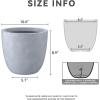 imageKante 18quot14quot10quot Dia Concrete Round Planters Set of 3 Outdoor Indoor Large Planter Pots with Drainage Hole and Rubber Plug for Home Patio Garden Pure WhiteSlate Gray