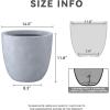 imageKante 18quot14quot10quot Dia Concrete Round Planters Set of 3 Outdoor Indoor Large Planter Pots with Drainage Hole and Rubber Plug for Home Patio Garden Pure WhiteGray