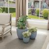 imageKante 18quot14quot10quot Dia Concrete Round Planters Set of 3 Outdoor Indoor Large Planter Pots with Drainage Hole and Rubber Plug for Home Patio Garden Pure WhiteGray