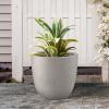 imageKante 18quot14quot10quot Dia Concrete Round Planters Set of 3 Outdoor Indoor Large Planter Pots with Drainage Hole and Rubber Plug for Home Patio Garden Pure WhiteWeathered Concrete