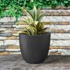 imageKante 18quot14quot10quot Dia Concrete Round Planters Set of 3 Outdoor Indoor Large Planter Pots with Drainage Hole and Rubber Plug for Home Patio Garden Pure WhiteBlack