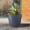 imageKante 18quot14quot10quot Dia Concrete Round Planters Set of 3 Outdoor Indoor Large Planter Pots with Drainage Hole and Rubber Plug for Home Patio Garden Pure WhiteCharcoal